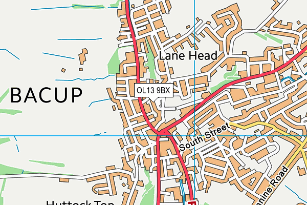 OL13 9BX map - OS VectorMap District (Ordnance Survey)