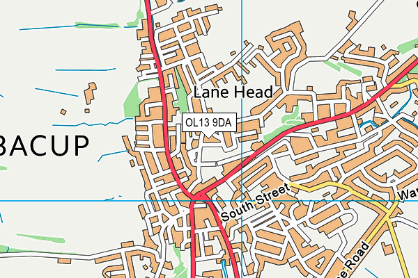 OL13 9DA map - OS VectorMap District (Ordnance Survey)