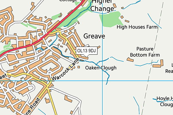 OL13 9DJ map - OS VectorMap District (Ordnance Survey)