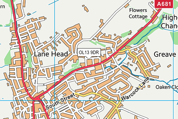 OL13 9DR map - OS VectorMap District (Ordnance Survey)