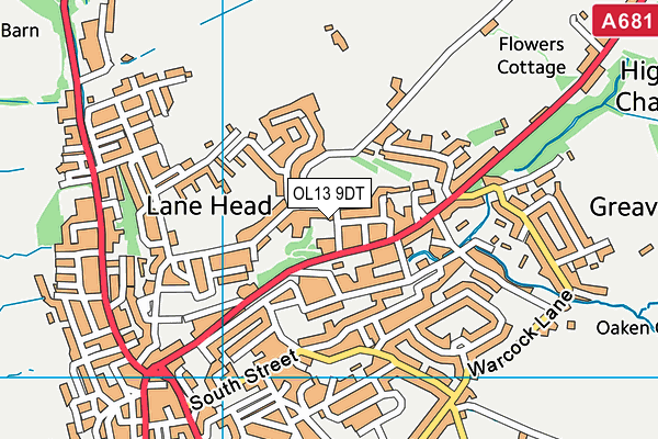 OL13 9DT map - OS VectorMap District (Ordnance Survey)