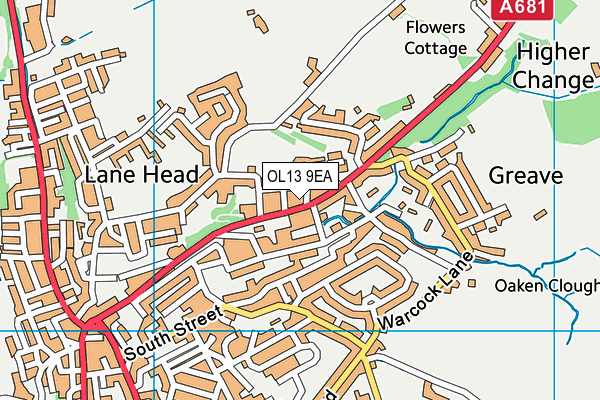 OL13 9EA map - OS VectorMap District (Ordnance Survey)