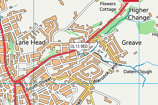 OL13 9ED map - OS VectorMap District (Ordnance Survey)