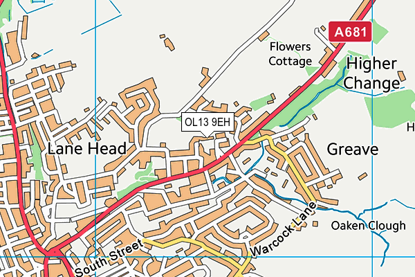 OL13 9EH map - OS VectorMap District (Ordnance Survey)