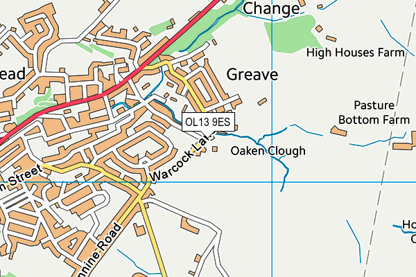 OL13 9ES map - OS VectorMap District (Ordnance Survey)