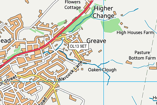 OL13 9ET map - OS VectorMap District (Ordnance Survey)