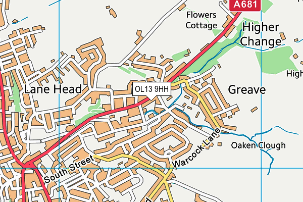 OL13 9HH map - OS VectorMap District (Ordnance Survey)