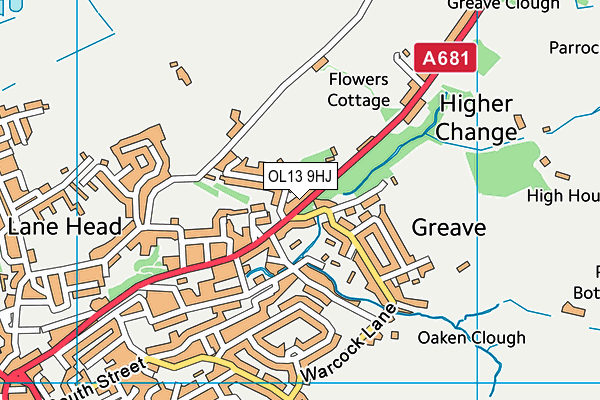 OL13 9HJ map - OS VectorMap District (Ordnance Survey)