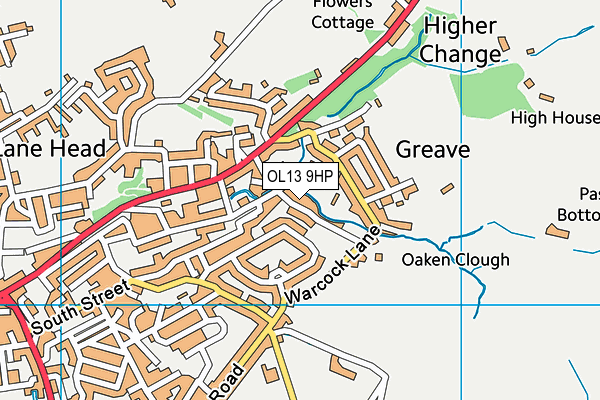 OL13 9HP map - OS VectorMap District (Ordnance Survey)