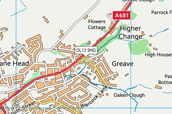 OL13 9HQ map - OS VectorMap District (Ordnance Survey)