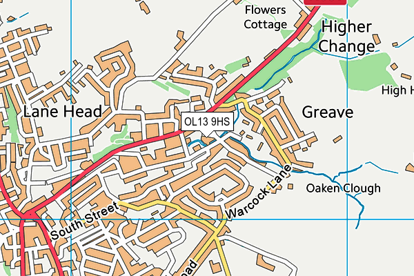 OL13 9HS map - OS VectorMap District (Ordnance Survey)