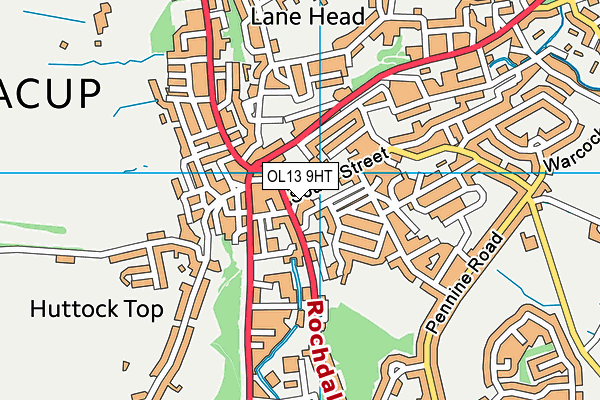 OL13 9HT map - OS VectorMap District (Ordnance Survey)