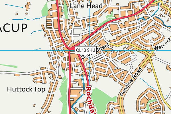 OL13 9HU map - OS VectorMap District (Ordnance Survey)