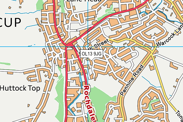 OL13 9JG map - OS VectorMap District (Ordnance Survey)