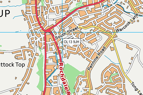 OL13 9JH map - OS VectorMap District (Ordnance Survey)