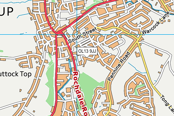 OL13 9JJ map - OS VectorMap District (Ordnance Survey)