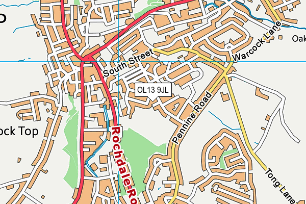 OL13 9JL map - OS VectorMap District (Ordnance Survey)