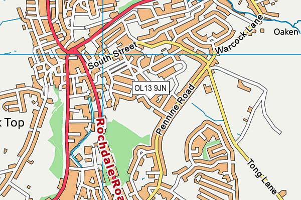 OL13 9JN map - OS VectorMap District (Ordnance Survey)