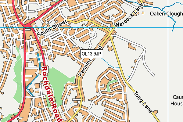 OL13 9JP map - OS VectorMap District (Ordnance Survey)