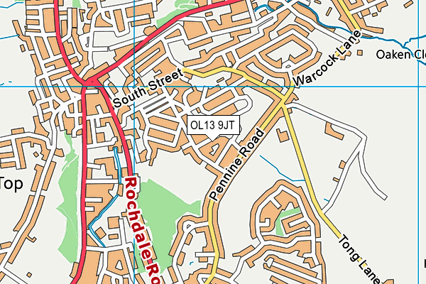 OL13 9JT map - OS VectorMap District (Ordnance Survey)