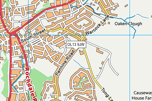 OL13 9JW map - OS VectorMap District (Ordnance Survey)