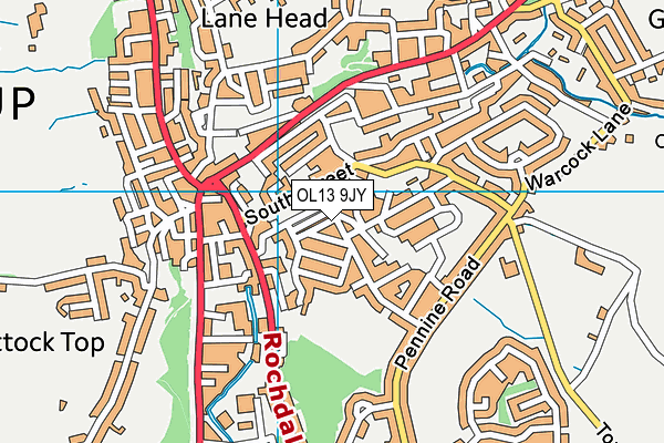 OL13 9JY map - OS VectorMap District (Ordnance Survey)