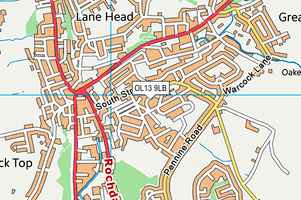 OL13 9LB map - OS VectorMap District (Ordnance Survey)