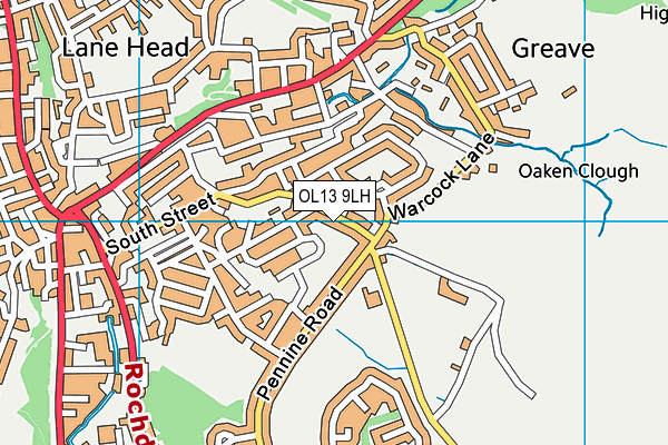 OL13 9LH map - OS VectorMap District (Ordnance Survey)