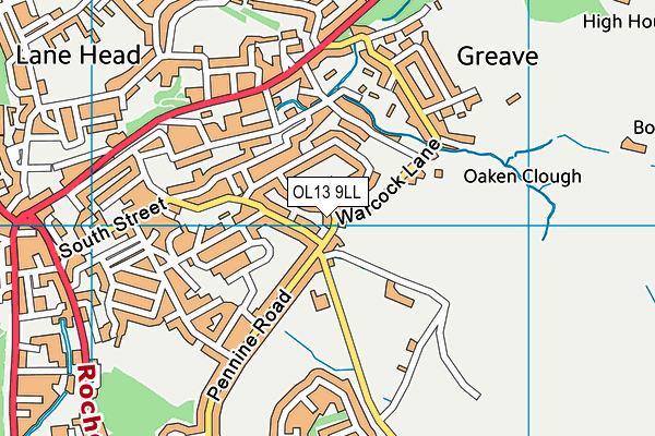 OL13 9LL map - OS VectorMap District (Ordnance Survey)