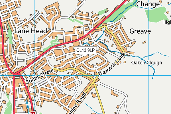 OL13 9LP map - OS VectorMap District (Ordnance Survey)