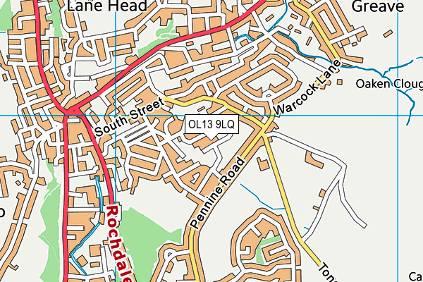OL13 9LQ map - OS VectorMap District (Ordnance Survey)