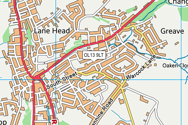 OL13 9LT map - OS VectorMap District (Ordnance Survey)