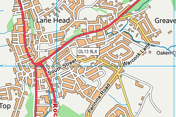 OL13 9LX map - OS VectorMap District (Ordnance Survey)