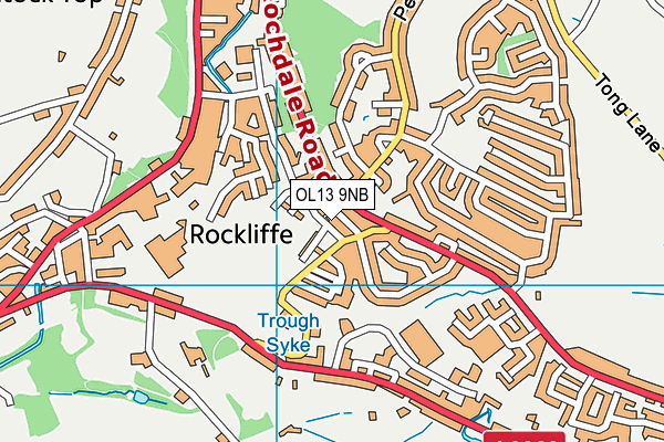 OL13 9NB map - OS VectorMap District (Ordnance Survey)