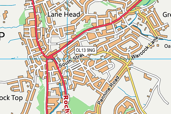 OL13 9NG map - OS VectorMap District (Ordnance Survey)