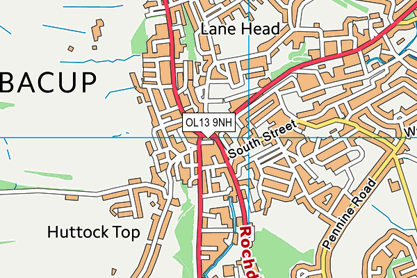 OL13 9NH map - OS VectorMap District (Ordnance Survey)