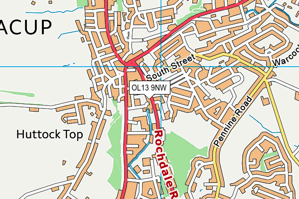 OL13 9NW map - OS VectorMap District (Ordnance Survey)