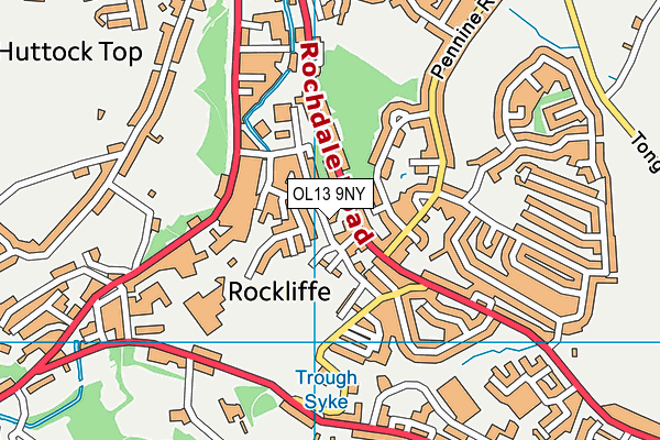 OL13 9NY map - OS VectorMap District (Ordnance Survey)