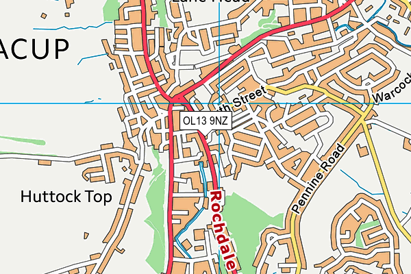 OL13 9NZ map - OS VectorMap District (Ordnance Survey)