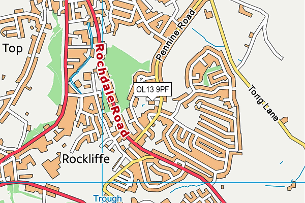 OL13 9PF map - OS VectorMap District (Ordnance Survey)