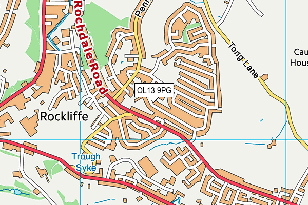 OL13 9PG map - OS VectorMap District (Ordnance Survey)