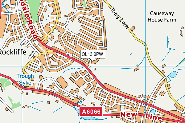 OL13 9PW map - OS VectorMap District (Ordnance Survey)