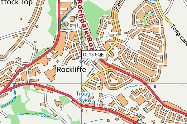 OL13 9QE map - OS VectorMap District (Ordnance Survey)