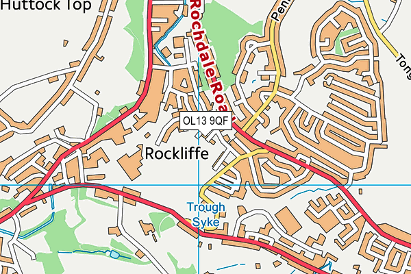 OL13 9QF map - OS VectorMap District (Ordnance Survey)