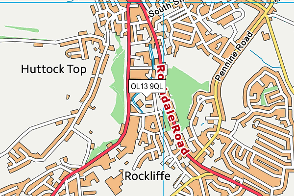 OL13 9QL map - OS VectorMap District (Ordnance Survey)