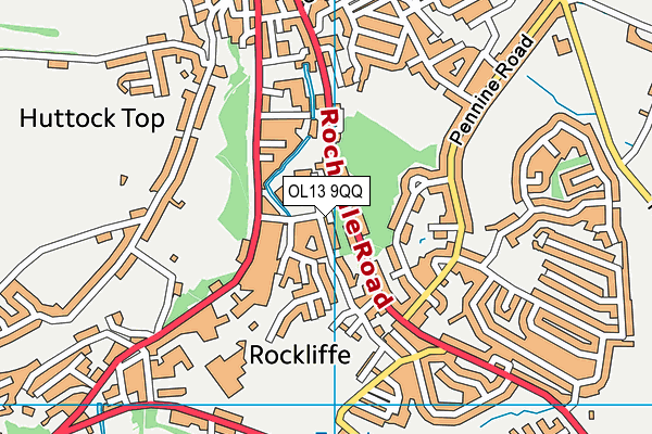 OL13 9QQ map - OS VectorMap District (Ordnance Survey)