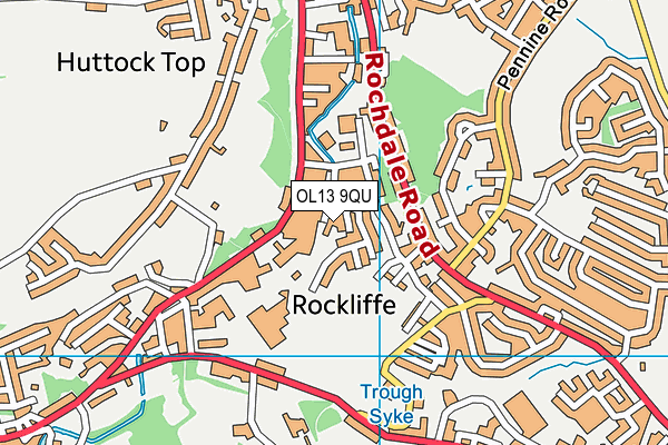 OL13 9QU map - OS VectorMap District (Ordnance Survey)