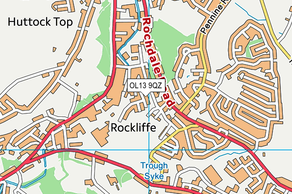 OL13 9QZ map - OS VectorMap District (Ordnance Survey)