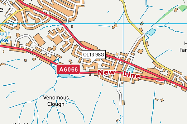 OL13 9SG map - OS VectorMap District (Ordnance Survey)