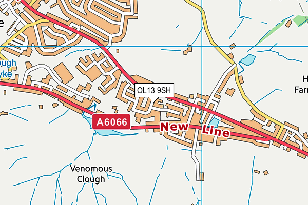 OL13 9SH map - OS VectorMap District (Ordnance Survey)